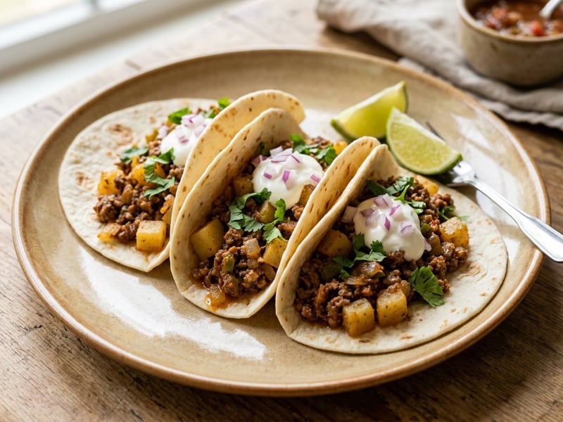 Mexican Picadillo Tacos | Juicy & Crispy