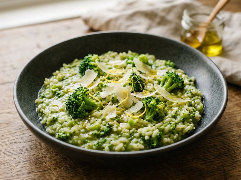 Cremiges Brokkoli-Risotto mit Zitrone & Parmesan