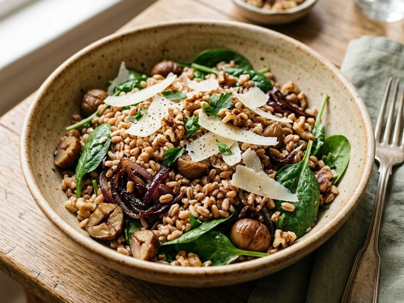Tuscan Farro Salad | With Chestnuts & Pecorino