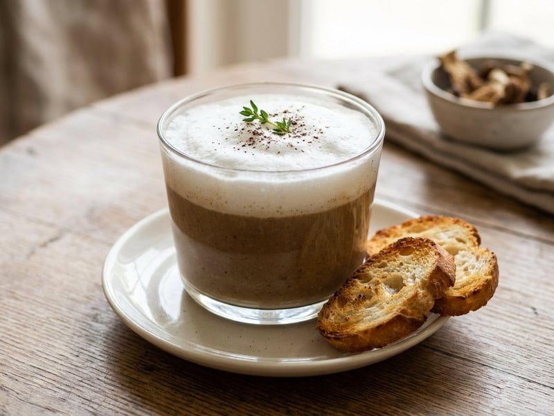 Französischer Waldpilz-Cappuccino | Samtig mit Milchschaum