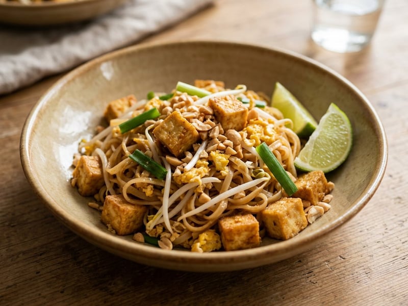 Thailändisches Tofu Pad Thai | Knusprig & in 15 Minuten