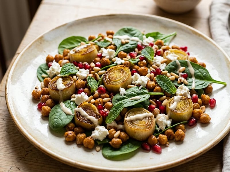 Middle Eastern Leek Salad with Feta | Oven-Roasted
