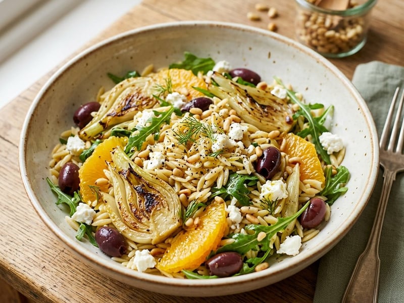Sicilian Orzo Salad | With Sautéed Fennel & Feta