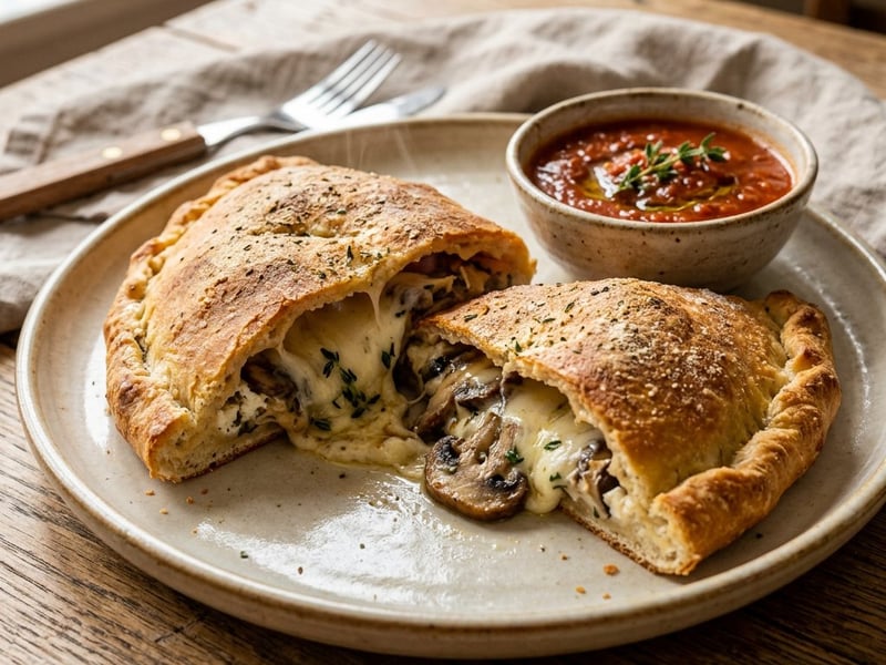 Italienische Calzone mit Champignons & Ricotta | Knusprig