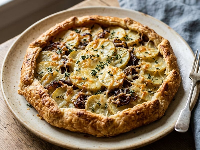 Savory Potato and Onion Tart | Crispy from the Oven