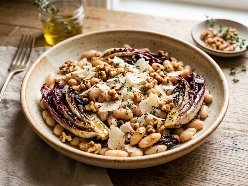 Warm Bean Salad | With Roasted Radicchio & Walnuts
