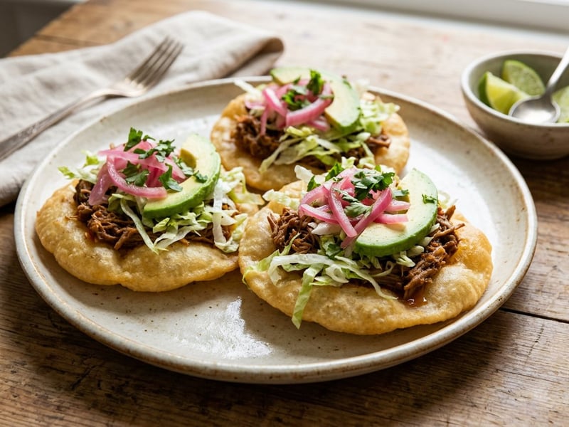 Mexikanische Salbutes mit Rindfleisch | Streetfood-Hit