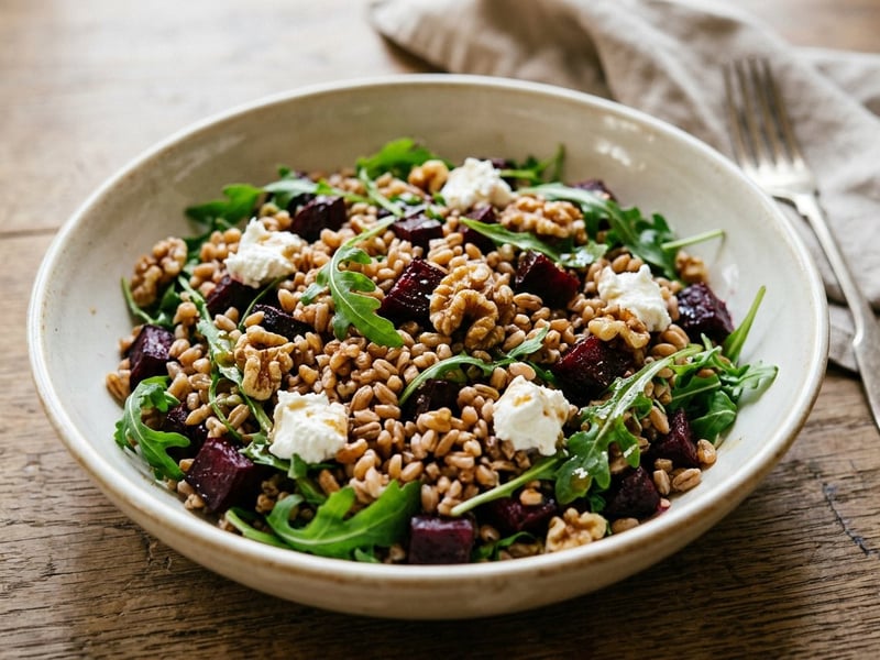 Toskanischer Farro-Salat | Mit Backrohr-Roten-Rüben