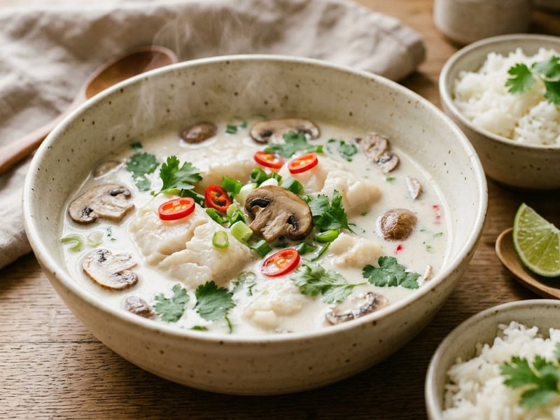 Tom Kha Pla | Cremige Thai-Fischsuppe mit Kokosmilch
