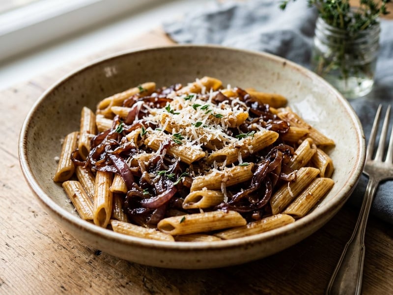 Pasta alle Cipolle | Penne with Caramelised Red Onions