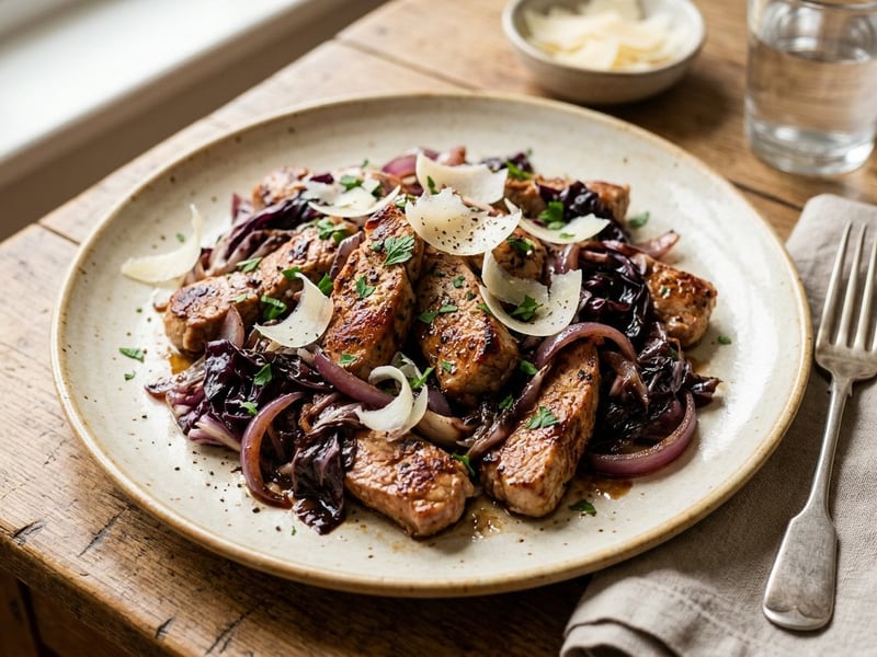 Straccetti di Maiale con Radicchio | Quick Skillet