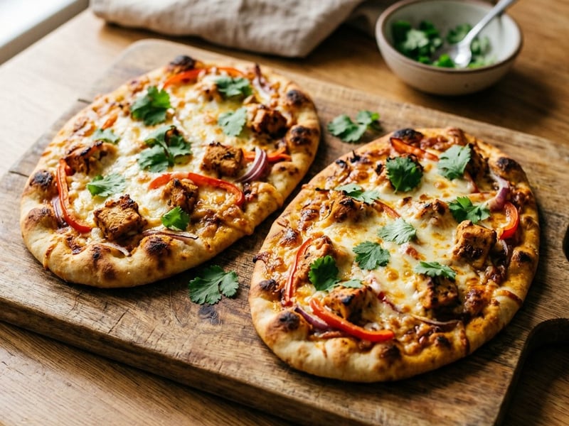 Schnelle Chicken-Tikka-Naan-Pizza