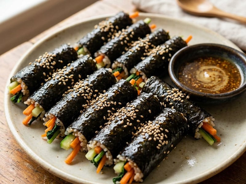 Mayak Gimbap – Koreanische Reisrollen mit Dip