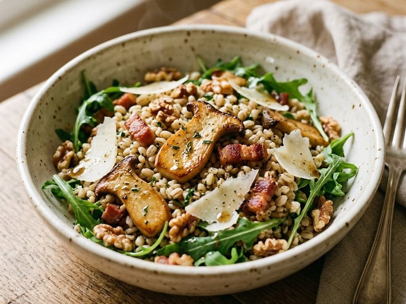 Italian Pearl Barley Salad | With King Oyster Mushrooms & Pancetta