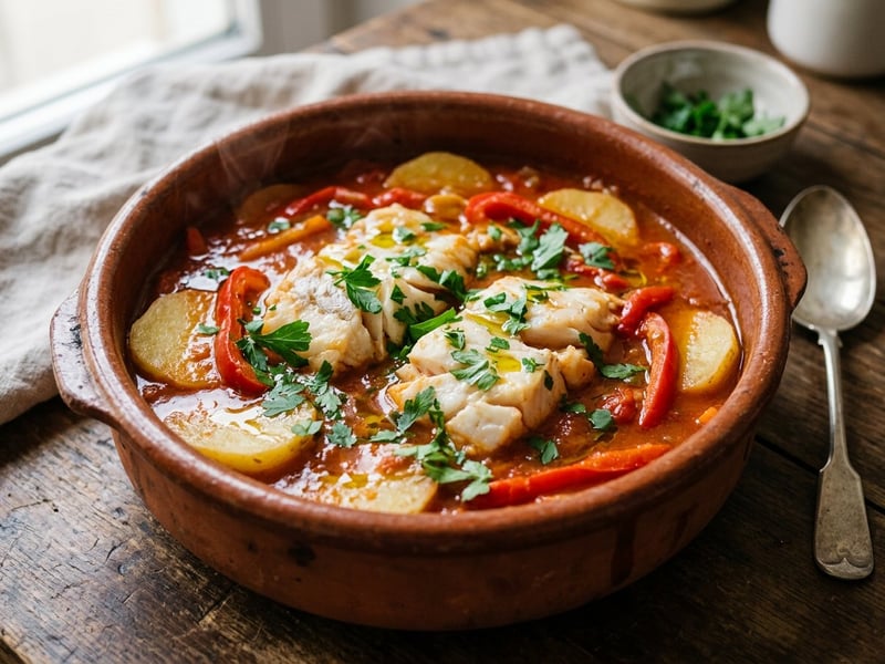 Gallineta a la cazuela | Spanischer Rotbarsch-Eintopf mit Erdäpfeln