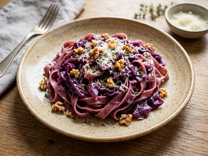 Tagliatelle with Red Cabbage & Walnuts | Fine Autumn Delight