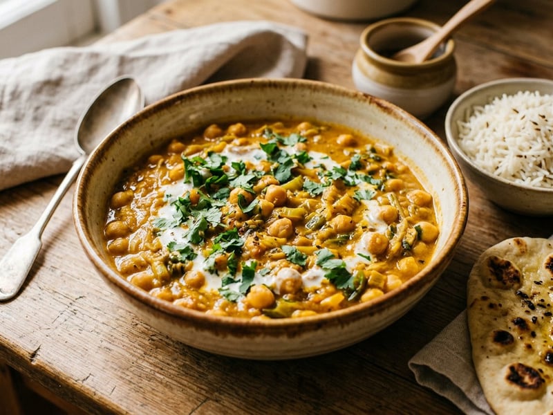 Indisches Kichererbsen-Lauch-Curry | Cremig & Vegan