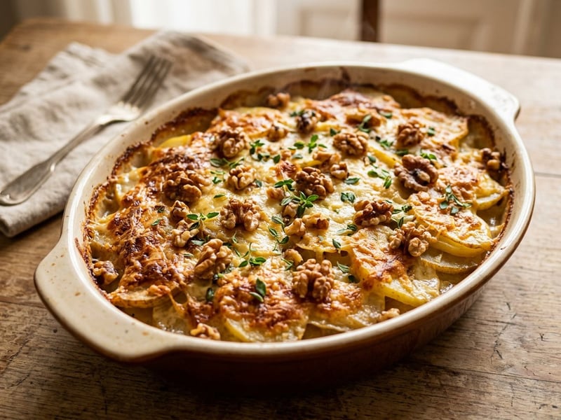 Mostviertel Pear and Potato Gratin | With Mountain Cheese & Walnuts