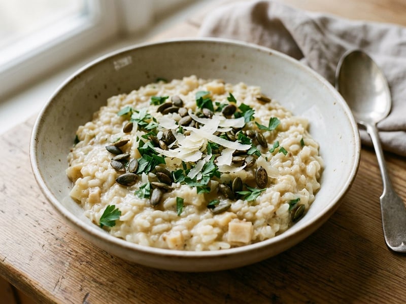 Cremiges Peterwurzen-Risotto | Fein & nussig
