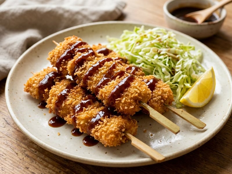Japanisches Tori Kushikatsu | Knusprige Streetfood-Spieße