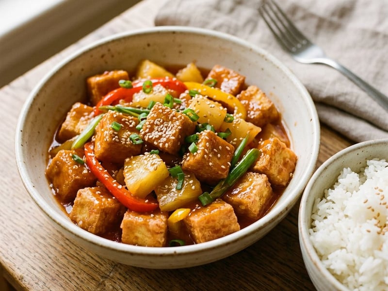 Knuspriger Süß-Sauer-Tofu aus dem Wok | Bunt & in 20 Minuten