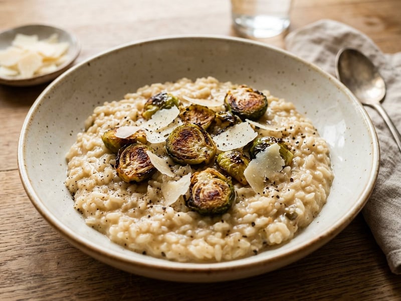 Cremiges Kohlsprossen-Risotto mit Parmesan