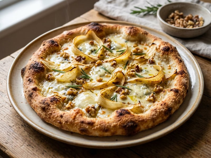 Pizza Bianca mit Pastinaken & Gorgonzola | Aus dem Backrohr