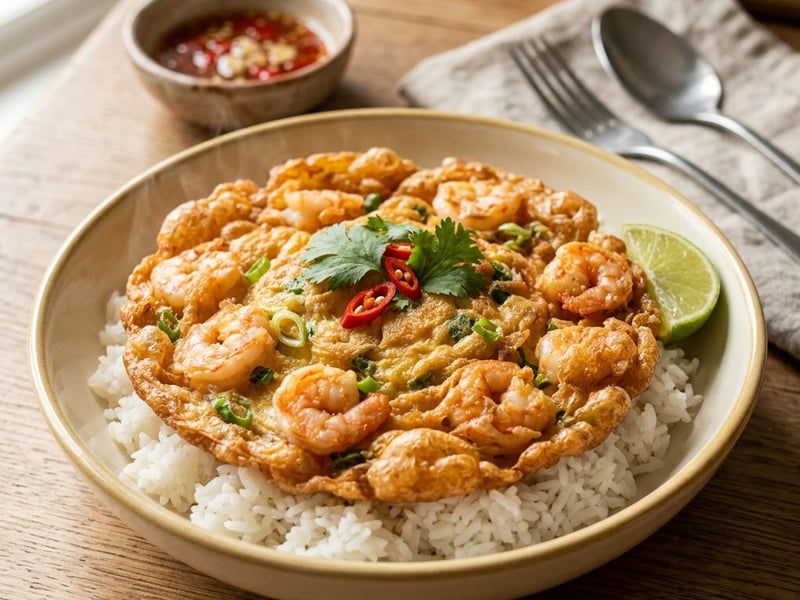 Kai Jeow Goong | Knuspriges Thai-Garnelen-Omelett