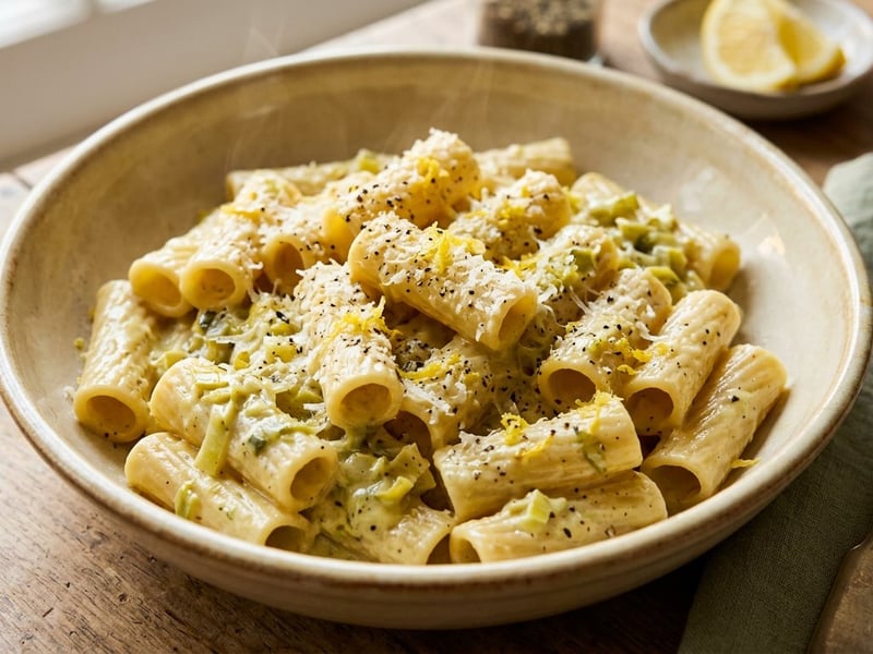 Rigatoni al Porro | Creamy Autumn Pasta with Braised Leeks