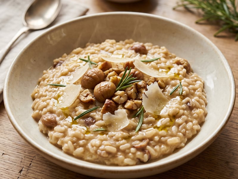 Cremiges Maroni-Risotto mit Rosmarin | Risotto alle Castagne
