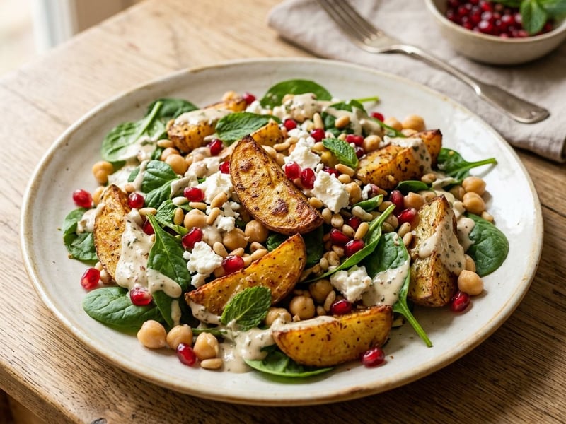 Middle Eastern Roasted Potato Salad with Feta | Spiced & Crispy