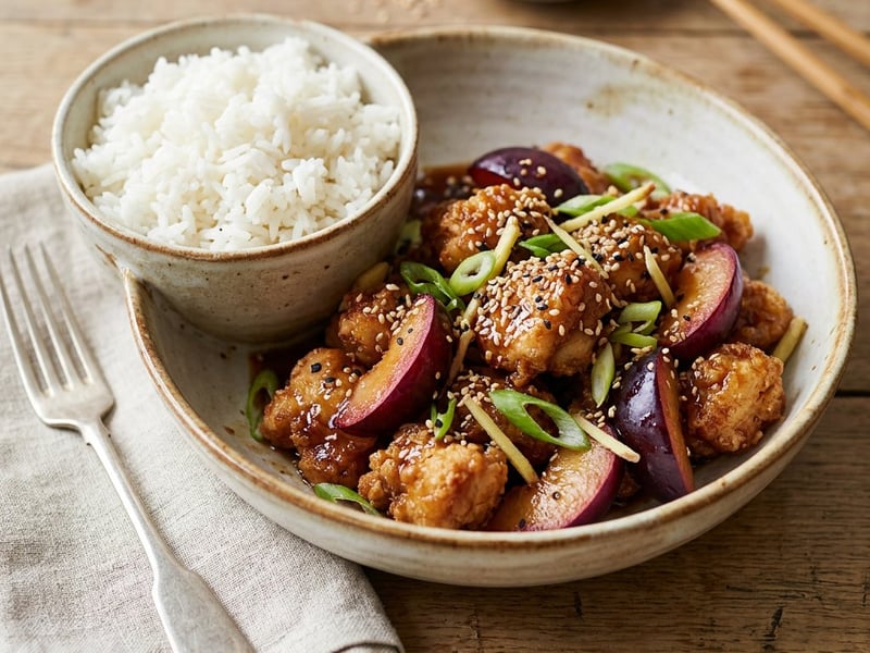 Knuspriges Zwetschken-Wok-Hendl | Frisch in 15 Minuten