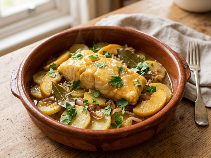 Bacalao a la Sidra | Spanischer Kabeljau in Apfelwein geschmort