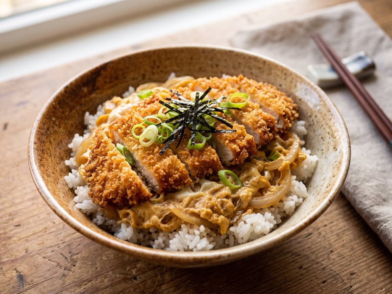 Japanisches Chicken Katsudon | Knusprig auf Reis