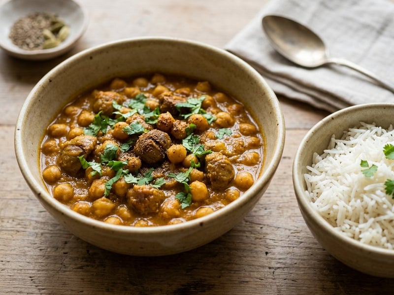 Indisches Kichererbsen-Maroni-Curry | Herbstlich & Cremig