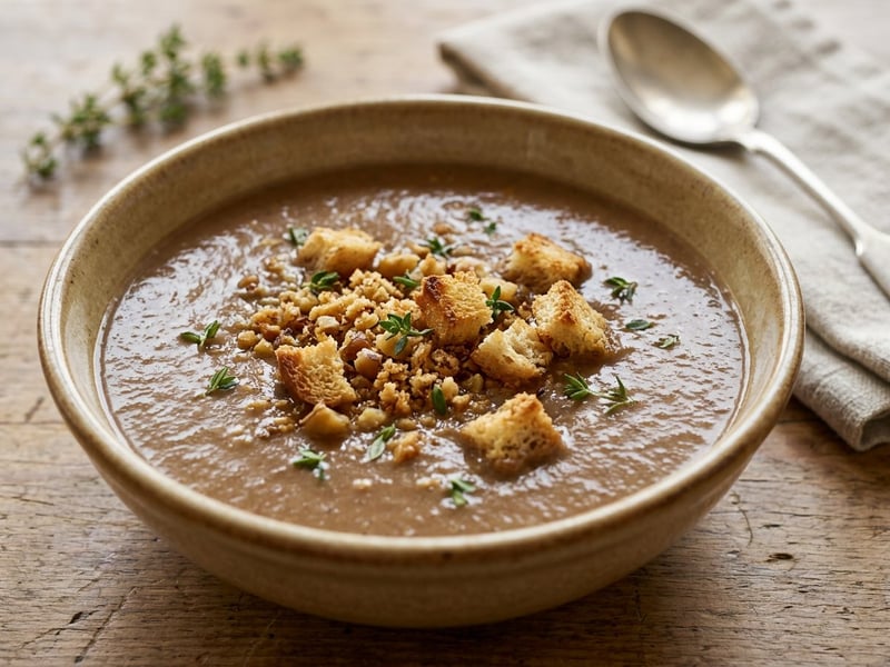 Französische Zwiebel-Maroni-Suppe | Samtig & Herbstlich