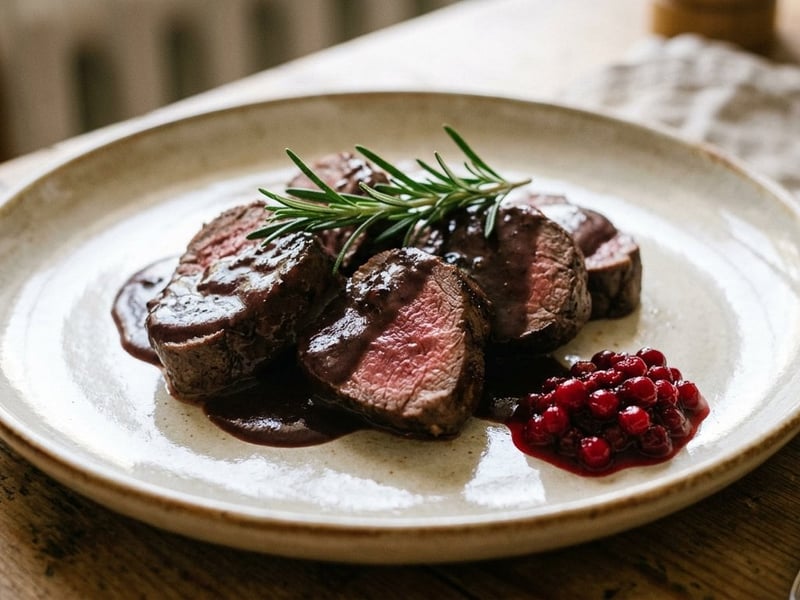 Tender Venison Medallions | Delicate Juniper Cream Sauce