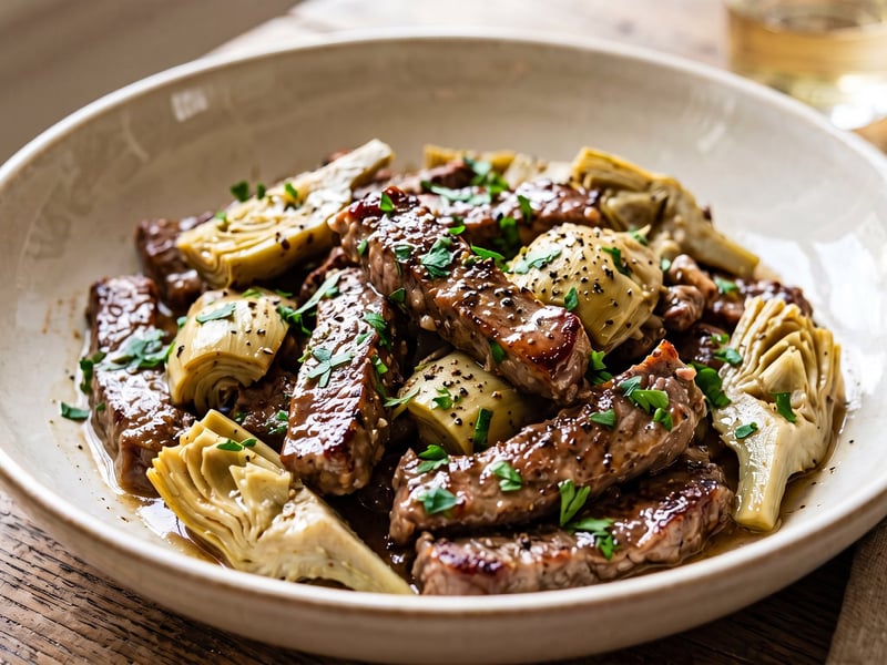 Straccetti di Manzo ai Carciofi | Quick Beef Strips