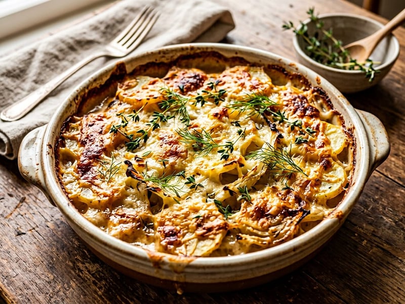 Potato & Fennel Casserole | Savory with Mountain Cheese