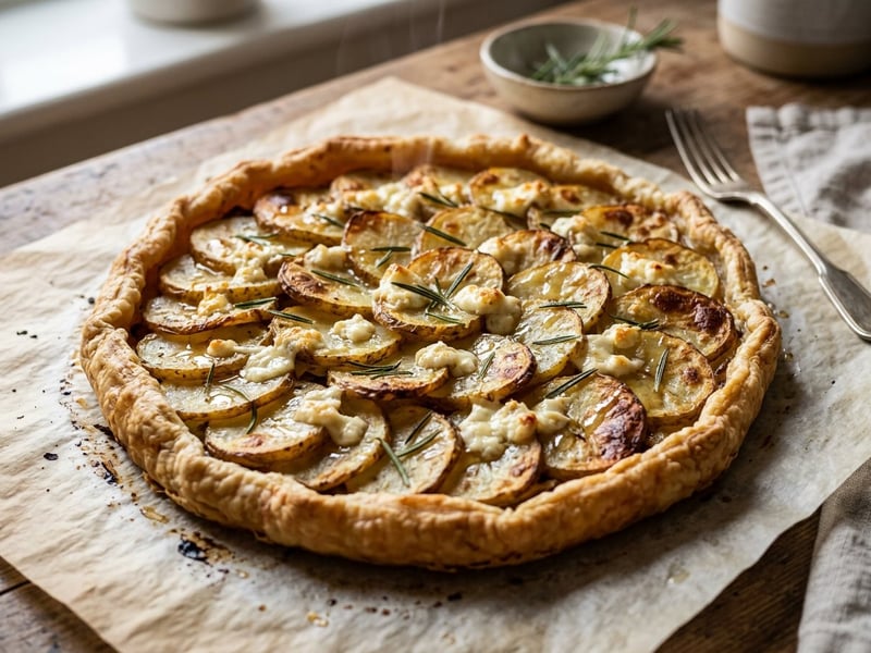 Potato Tart with Fresh Goat Cheese & Rosemary