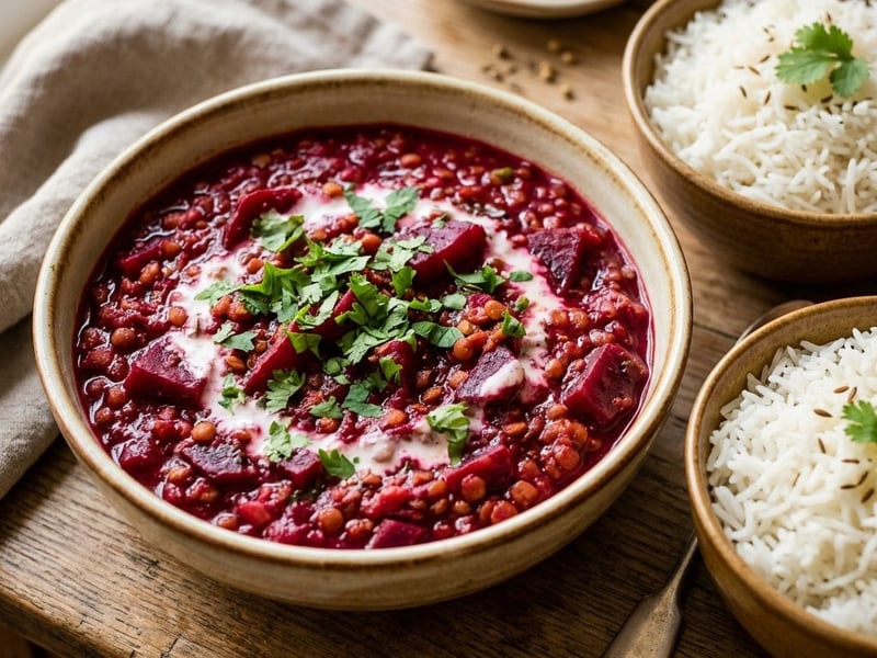 Indisches Rote-Rüben-Linsen-Curry | Cremig & Vegan