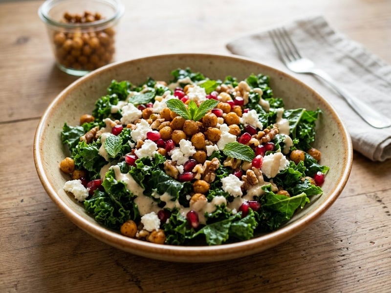 Orientalischer Grünkohlsalat mit Feta | Knackig & Würzig