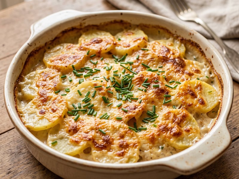Potato and Kohlrabi Casserole | Crispy baked with mountain cheese