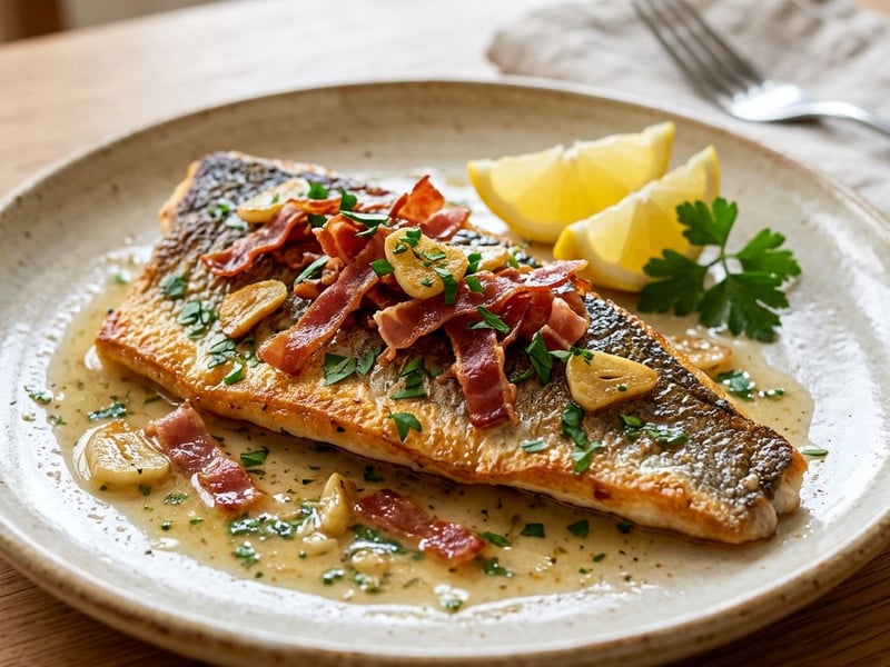Lubina a la Navarra | Sea Bass with Jamón Serrano