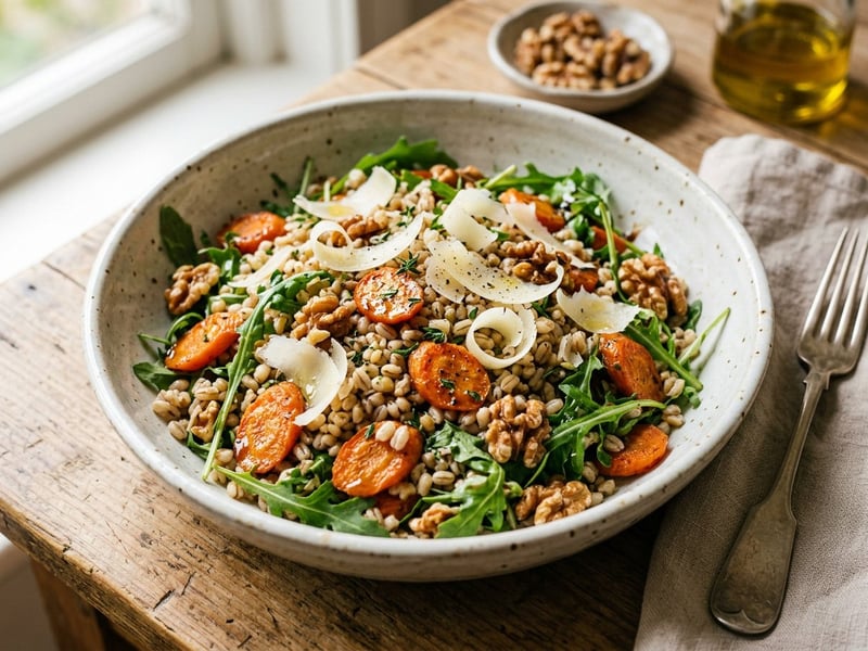 Tuscan Pearl Barley Salad | With Oven-Roasted Carrots
