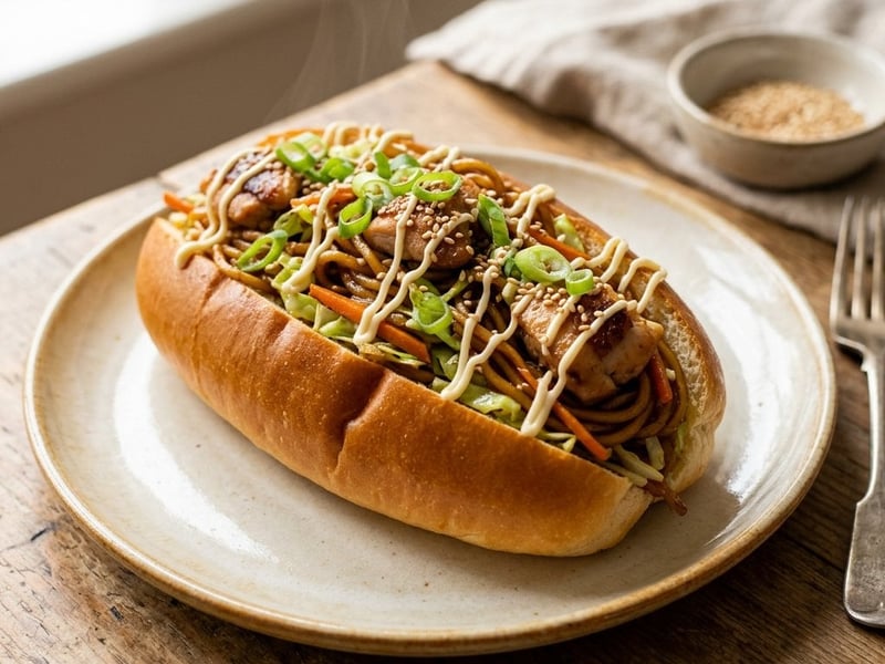 Japanese Yakisoba Pan with Chicken | Street Food Classic