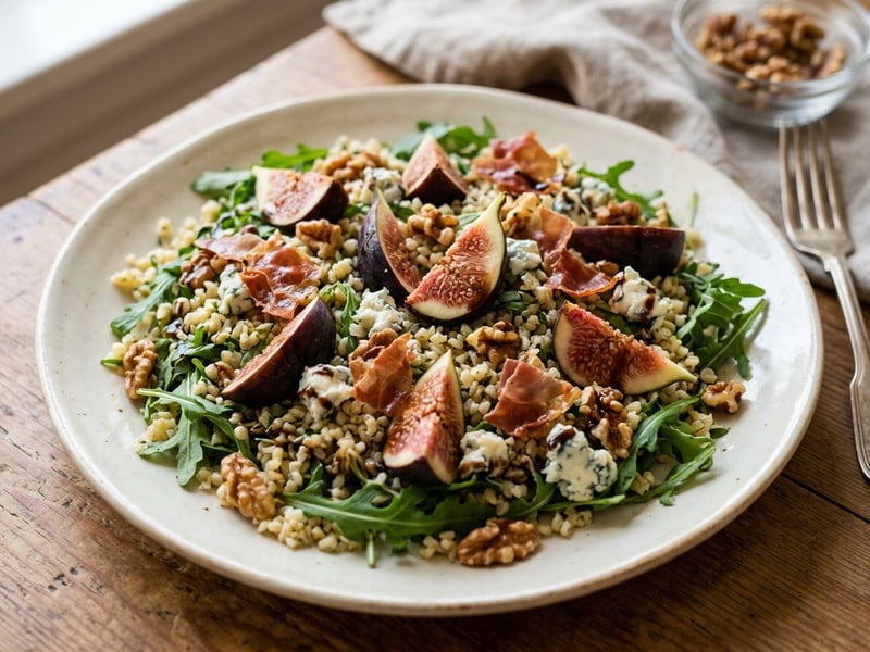 Italian Bulgur Salad with Figs & Crispy Prosciutto