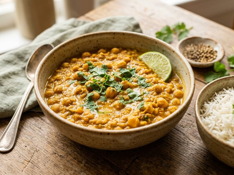 Indisches Kichererbsen-Linsen-Curry | Cremig & Vegan