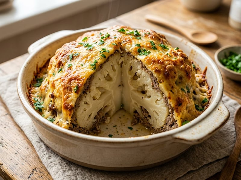 Traditional Viennese Cauliflower Bomb with Minced Meat | Juicy from the Oven