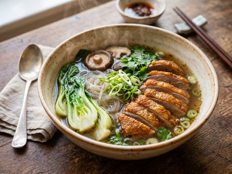 Asiatische Entensuppe mit Glasnudeln | Aromatisch & Wärmend